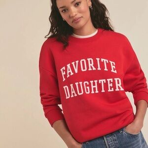 Favorite Daughter Collegiate Graphic Sweatshirt Womenโs Size XS Oversized Red